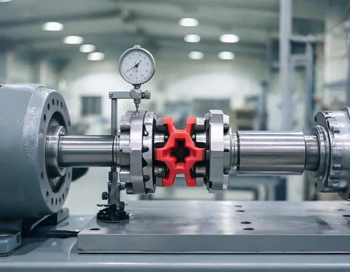 Jaw coupling alignment on pump shaft