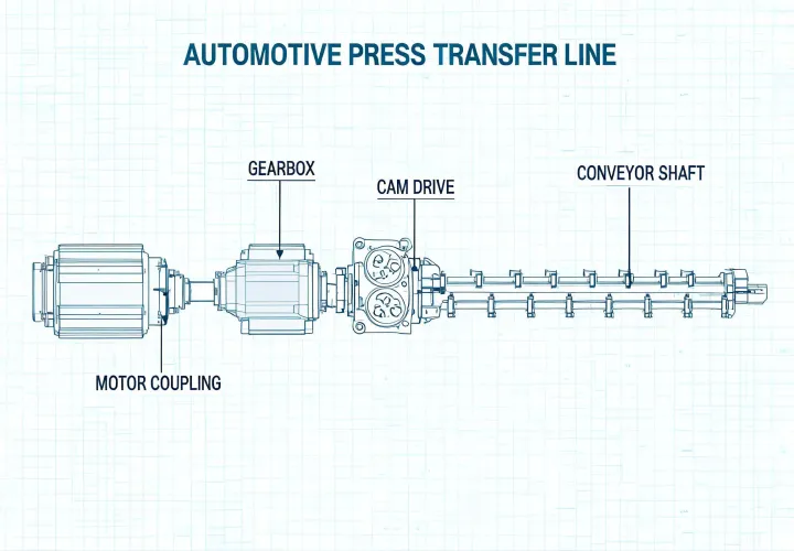 Automotive press line coupling schematic